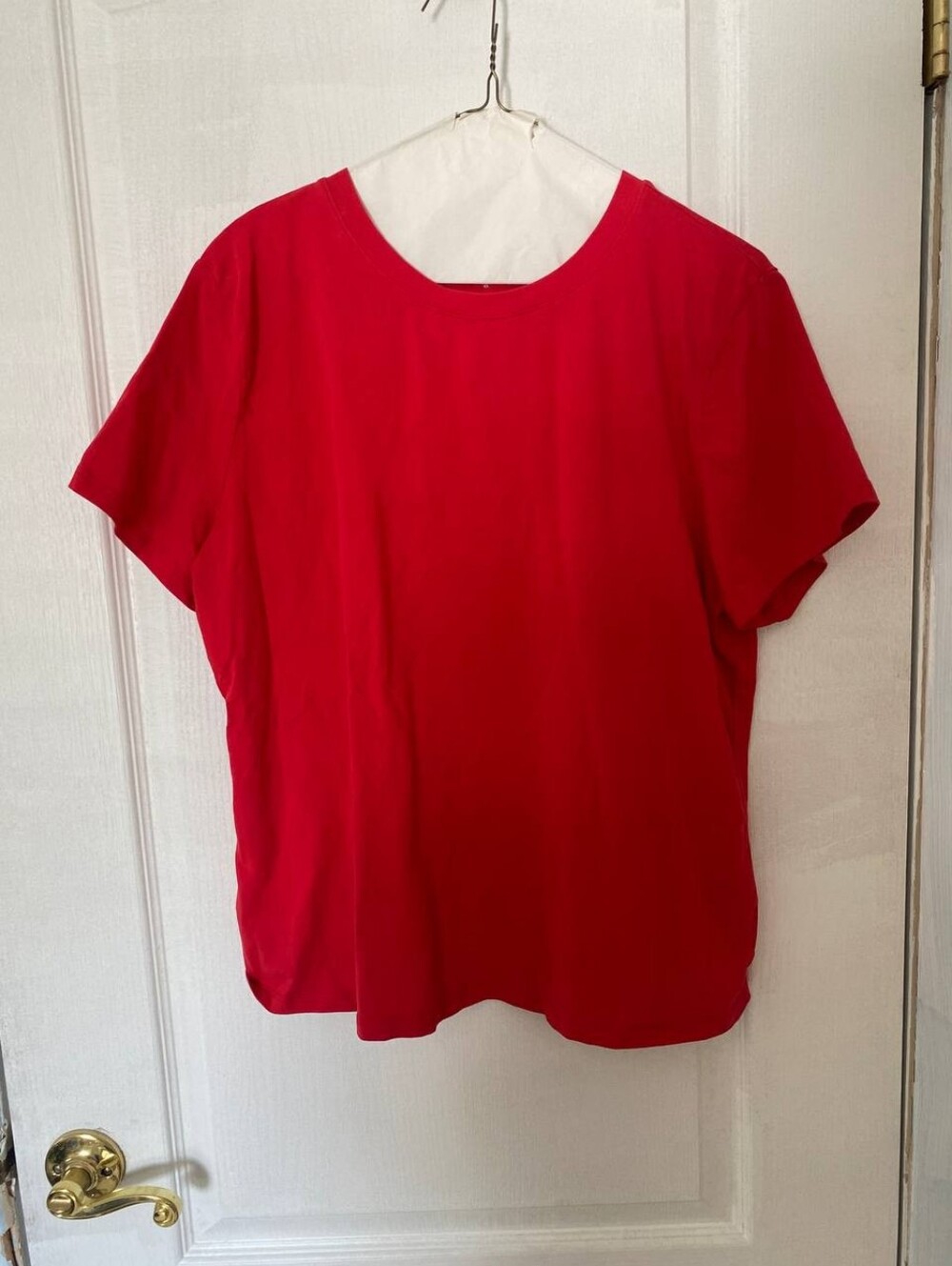 Target A New Day Red Scoop Neck Cotton T Shirt Size XL